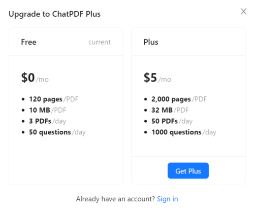 ChatPDF 料金