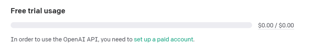 ChatGPT Free trial usage