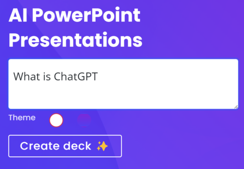 SlidesGPT Create deck