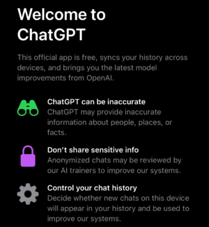 ChatGPT iOS Welcome to ChatGPT