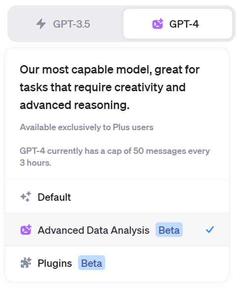 ChatGPT Advanced data analysis 有効
